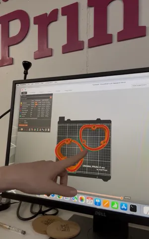PrusaSlicer preview of sliced parts on an Original Prusa i3 MK3