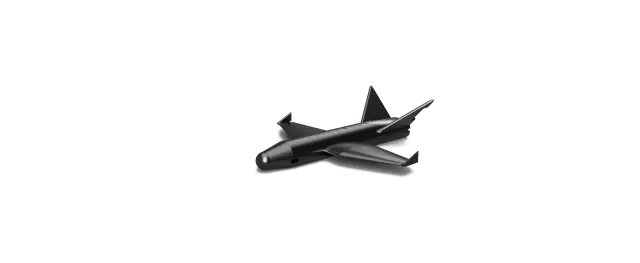 Rendered CAD model of the wildfire-monitoring UAV, final revision (v64), three-quarter view, matte dark-grey airframe
